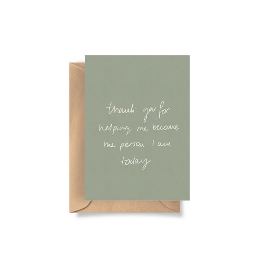 'Thank You For Helping Me' Card