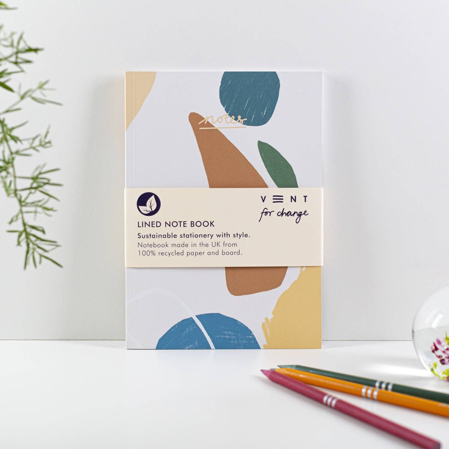 100% Recycled A5 Notes Book - Earth Lined