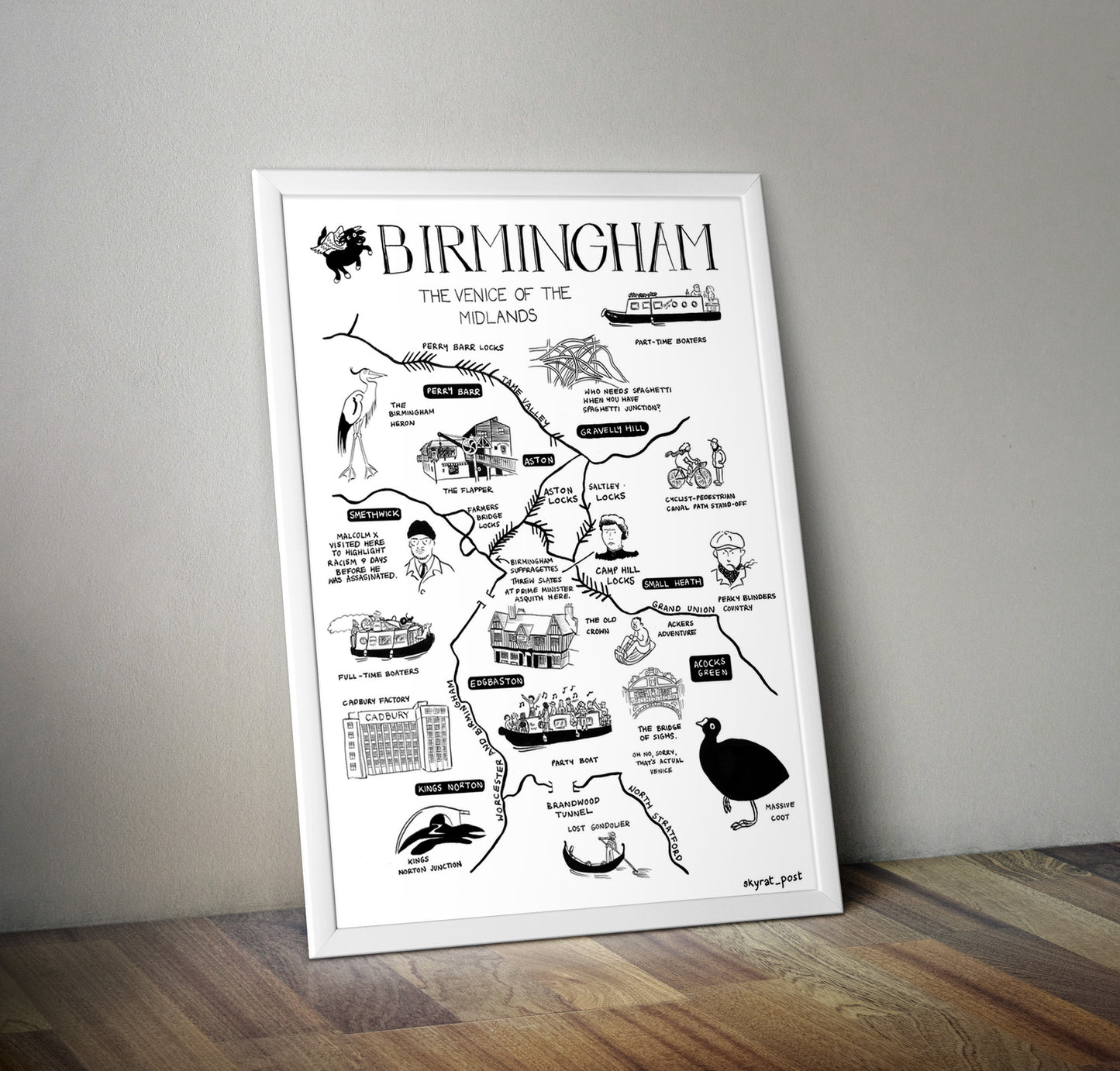 Birmingham, The Venice of the Midlands A3 Print