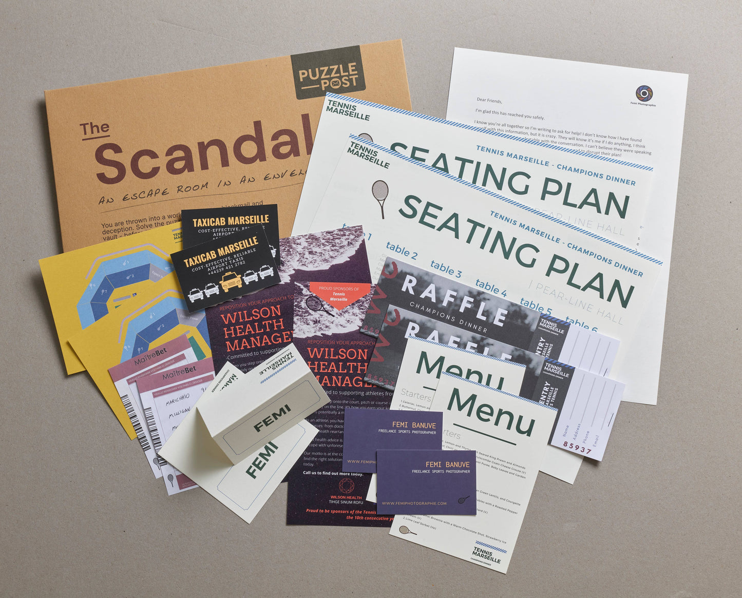 'The Scandal' Escape Room in An Envelope: Dinner Party Board Game