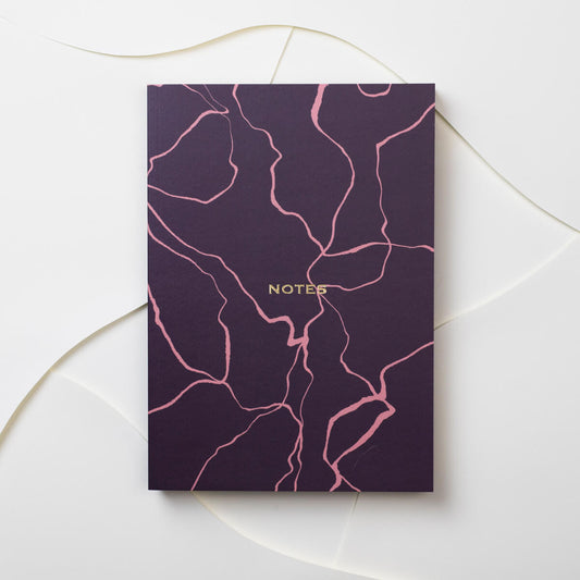 Kintsugi Maroon A5 Notebook Lined Pages