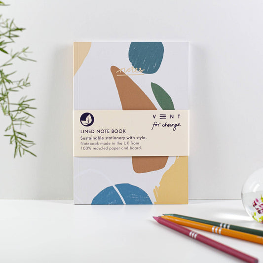 100% Recycled A5 Notes Book - Earth Lined