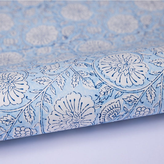 Blue Block Printed Gift Wrap