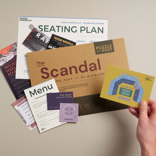 'The Scandal' Escape Room in An Envelope: Dinner Party Board Game
