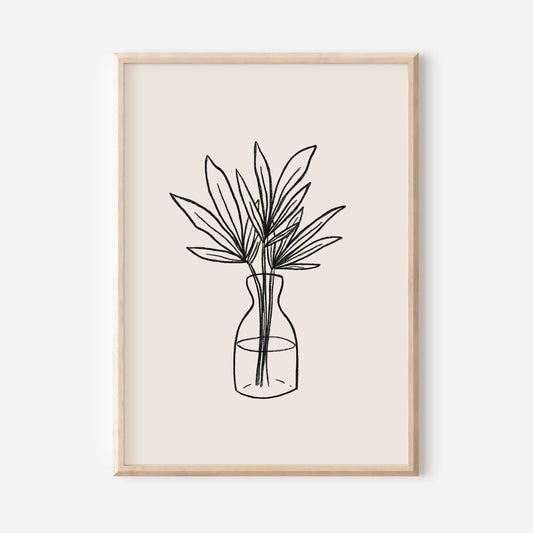 'Leaves in Vase' Print