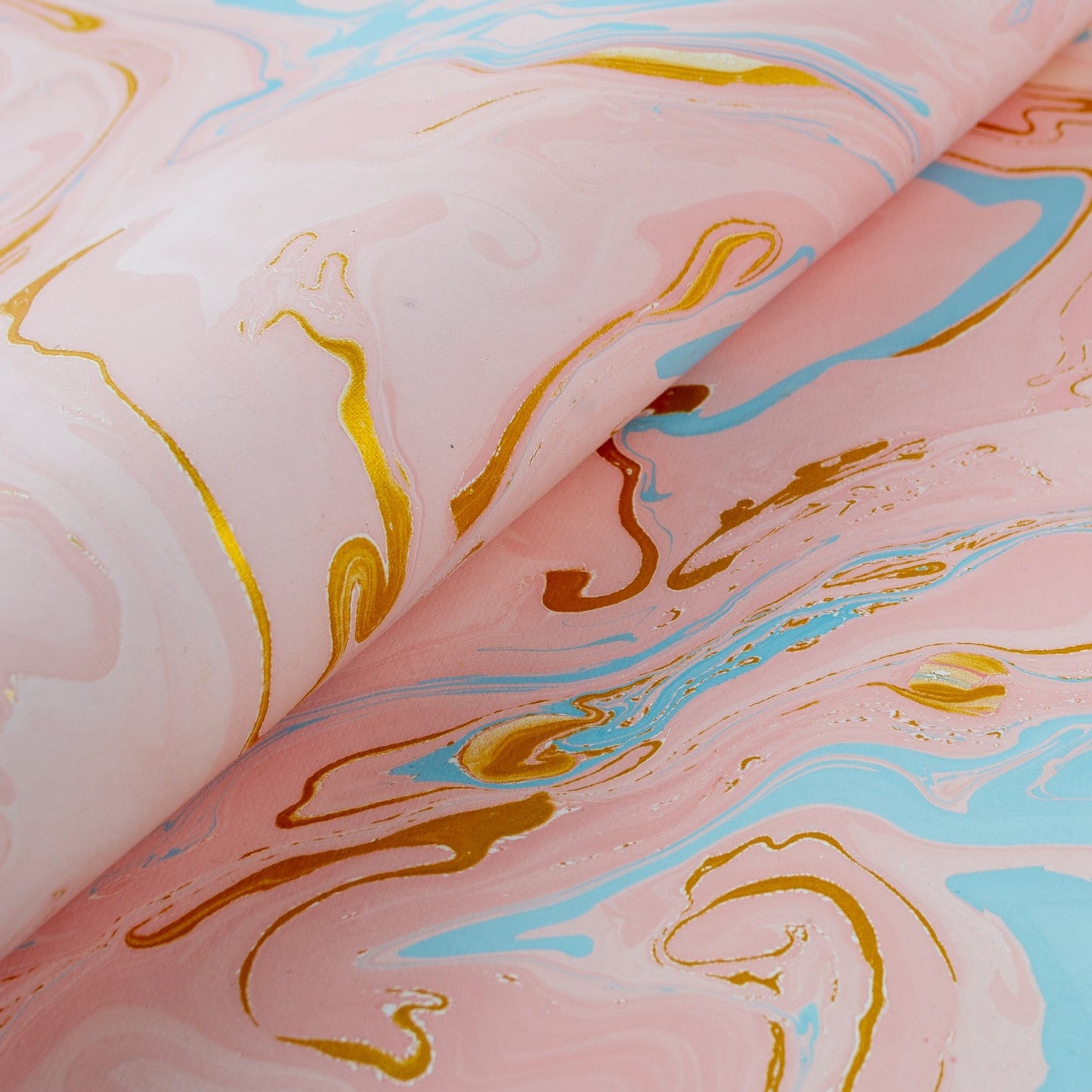 Pink and Gold Marbled Gift Wrap