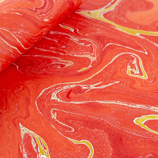 Red and Gold Marbled Gift Wrap