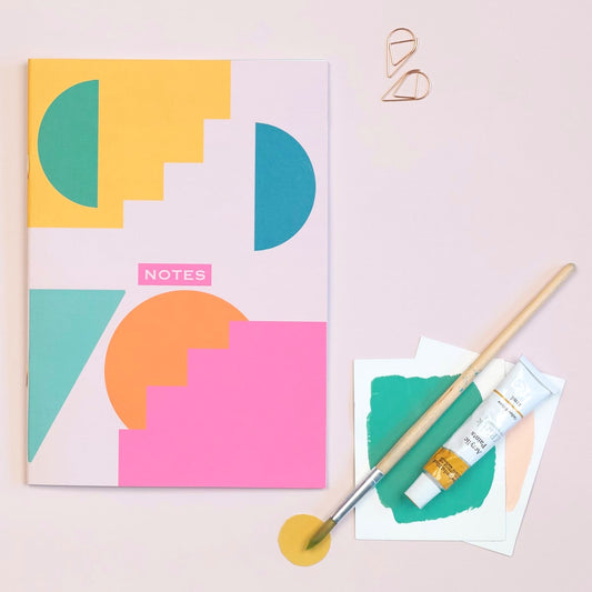 Geometric Shapes A5 Lined Notebook