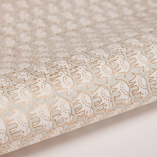 Elephant Block Printed Gift Wrap